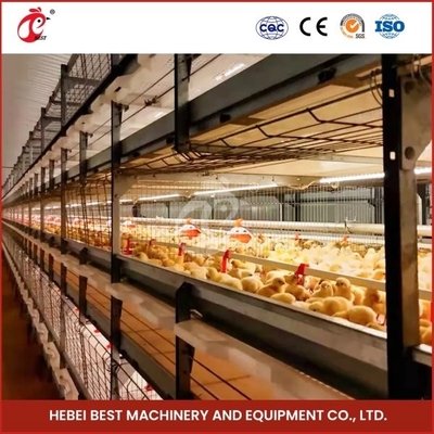 Otomatis 4 Tiers H Tipe Broiler Chicken Cage Untuk Peternakan Ayam Ada