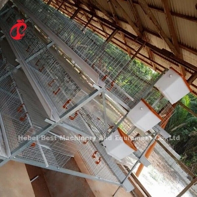 3 atau 4 Tingkat kandang anak ayam H sabuk Sistem pembersihan manual 2x2x1.6meter Doris